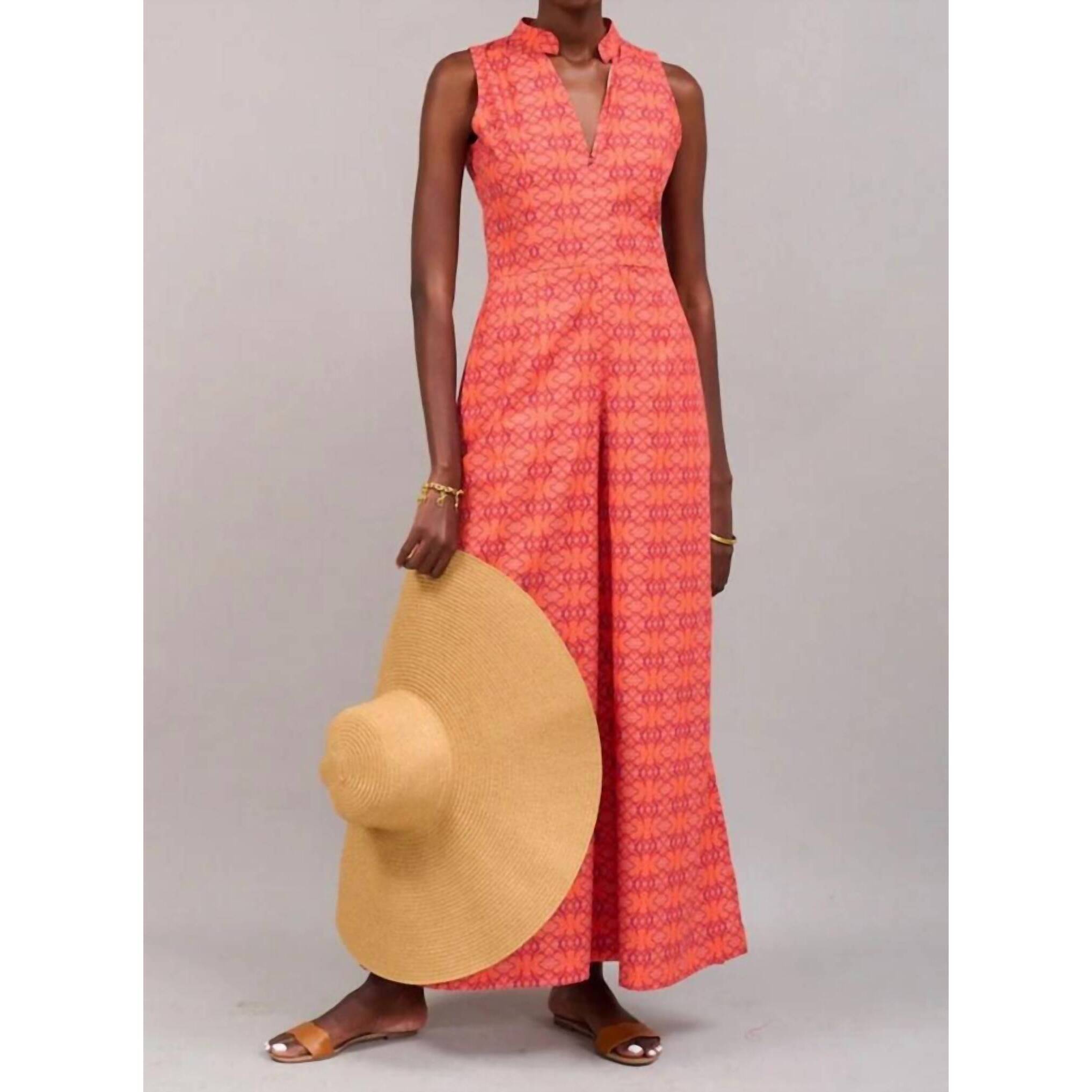 New Kahindo Watershed Sleeveless Jumpsuit In Orange